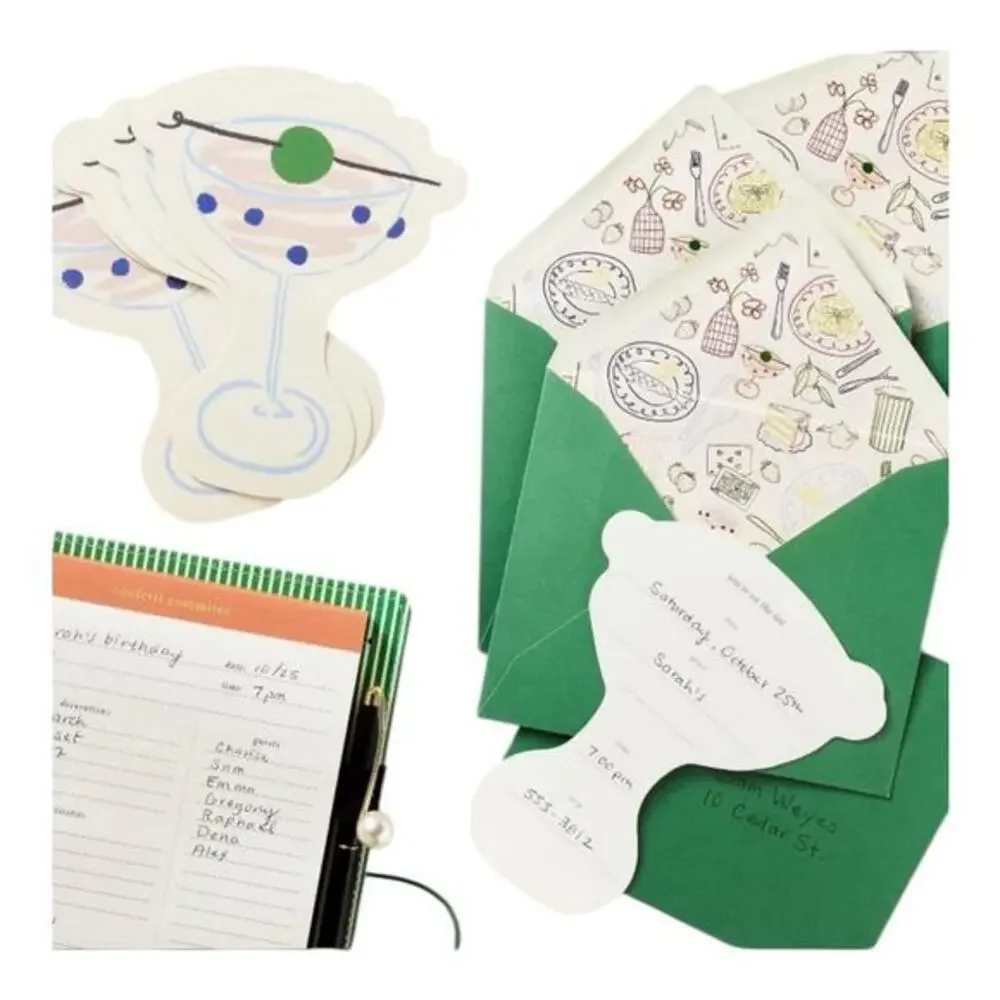 Kate Spade New York X‎ Target 10 Ct Party Invitations With Envelopes Cream Green